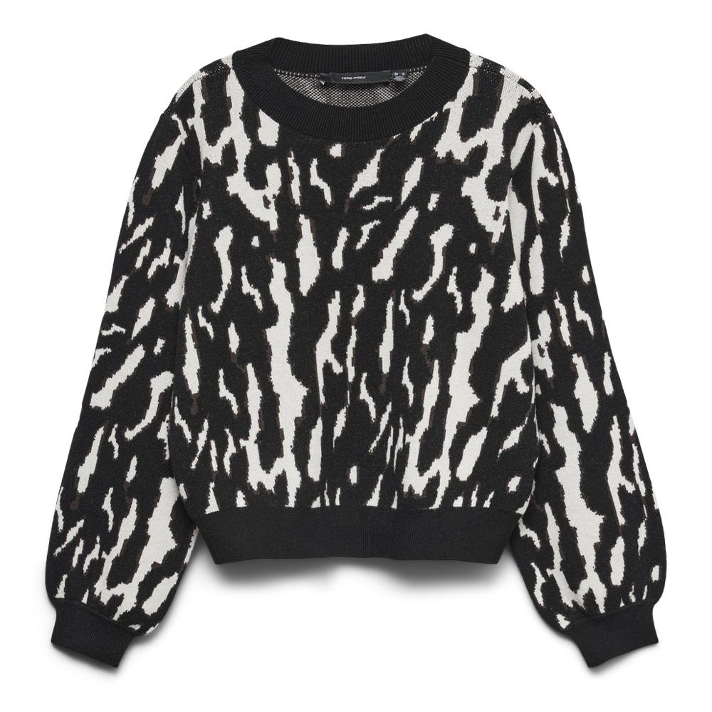 Vero Moda Nancy Women’s Black and White Printed Jumper affordable