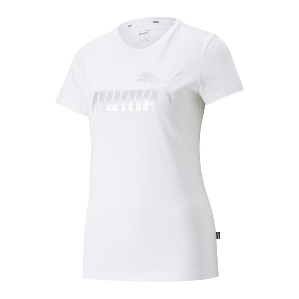 T-shirt Blanc Femme Puma Ess+ Metallic pas cher