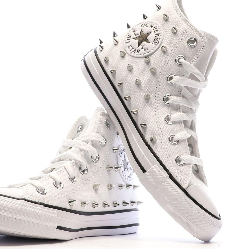 Baskets Blanches Femme Converse Chuck Taylor All Star Studded vue 7