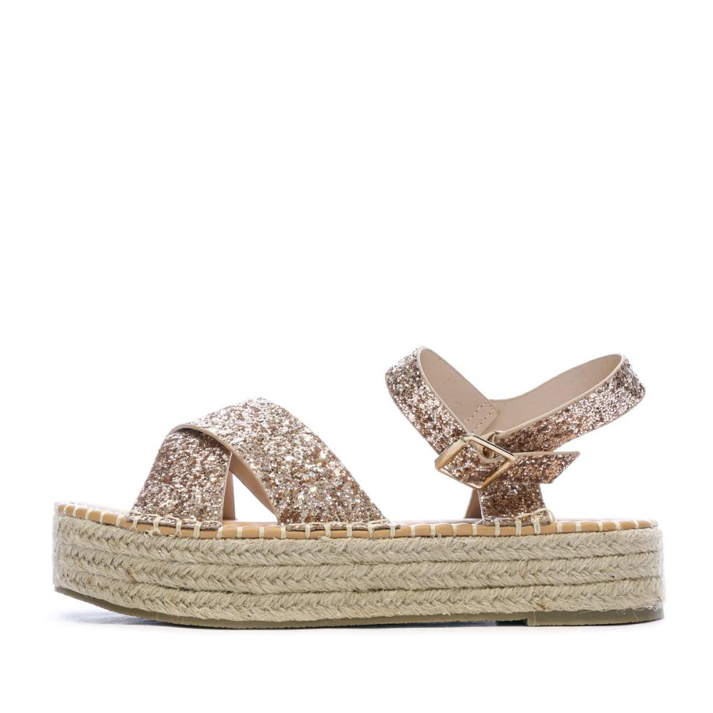 Sandales compensées Doré Femme Beppi Wedge pas cher