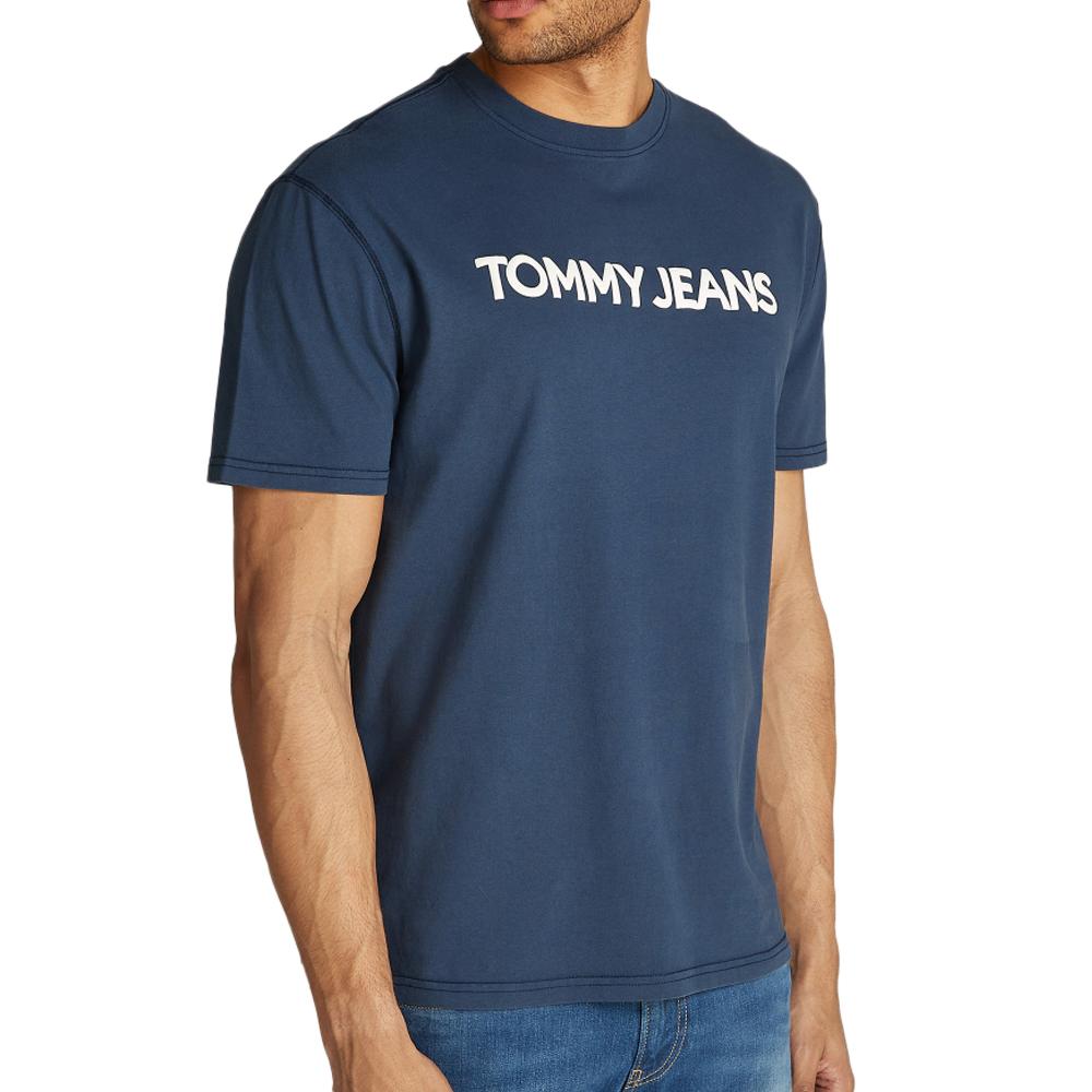 T-shirt Bleu Homme Tommy Hilfiger New Class pas cher