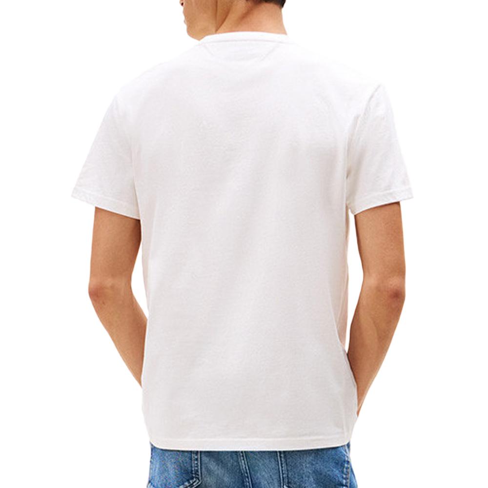 T-Shirt Blanc Homme Tommy Hilfiger Reg Linear vue 2