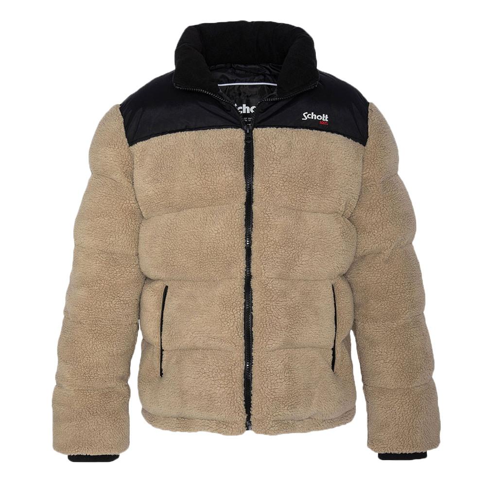 Doudoune Beige Homme Schott Utah Sherpa pas cher