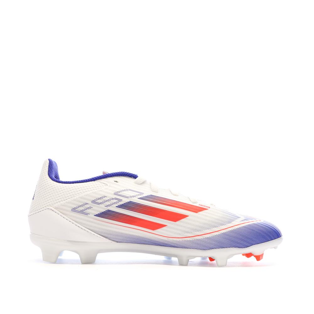 Chaussures de Foot Blanc/Bleu Junior Adidas F50 League FG/MG vue 2