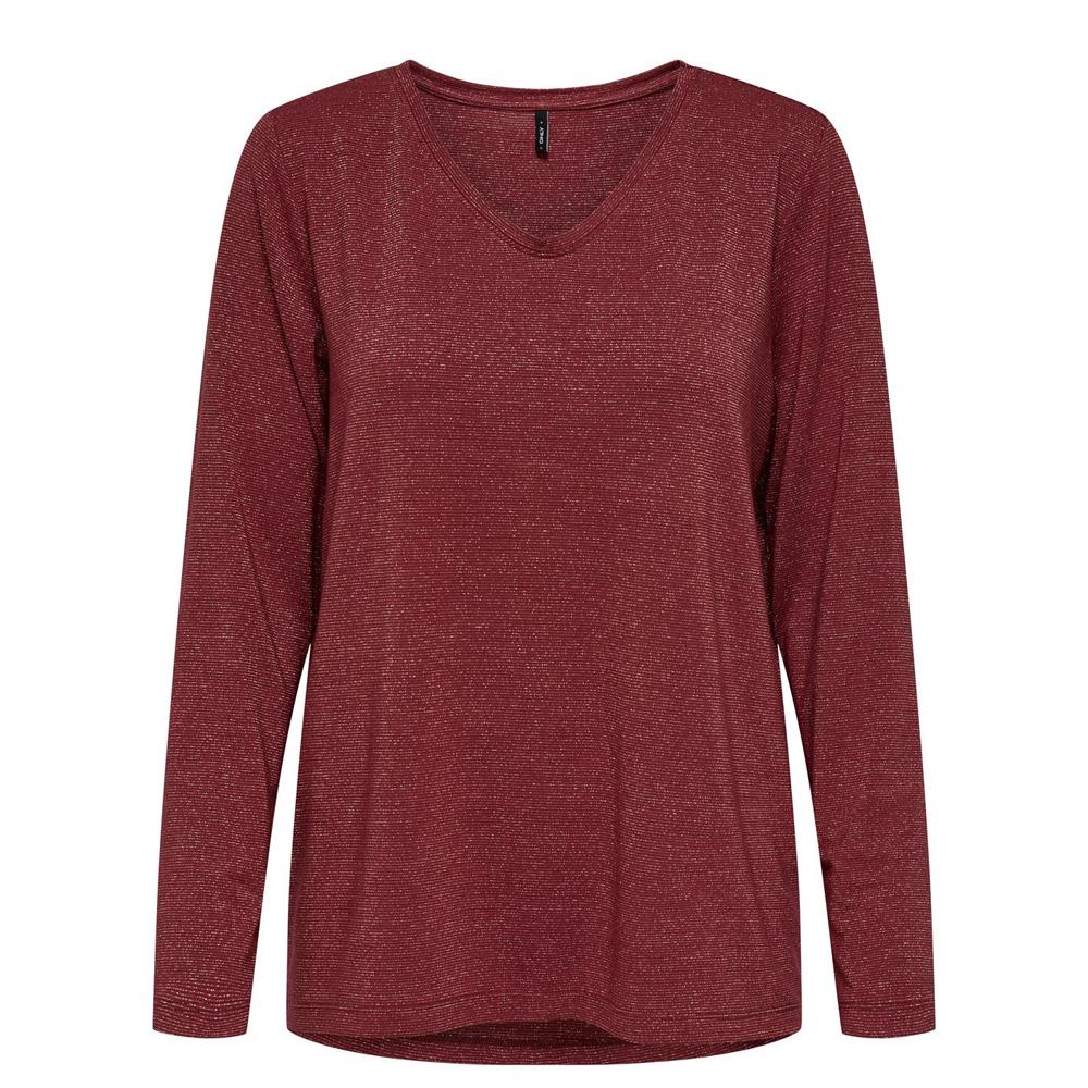 T-shirt Bordeaux Femme Only Harly ML pas cher