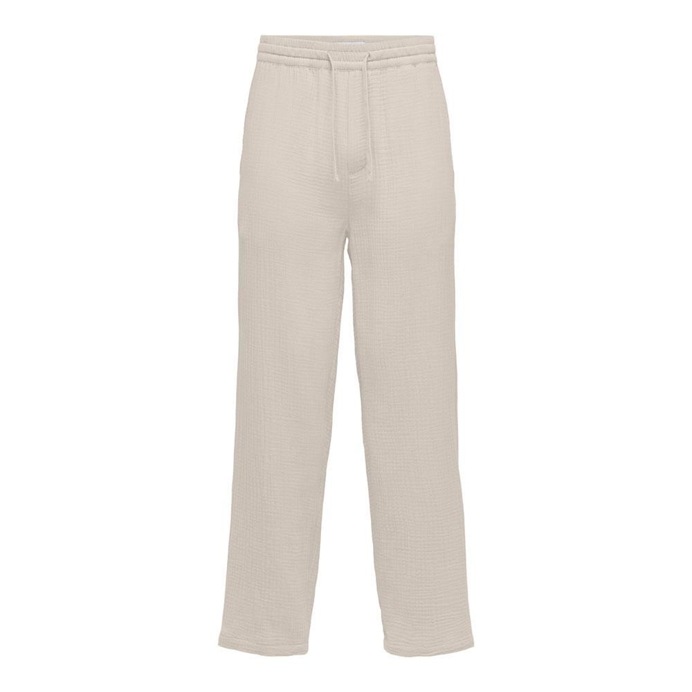 Pantalon Fluide Gaz de coton Beige Homme Only & Sons Onssinus 0158 vue 2