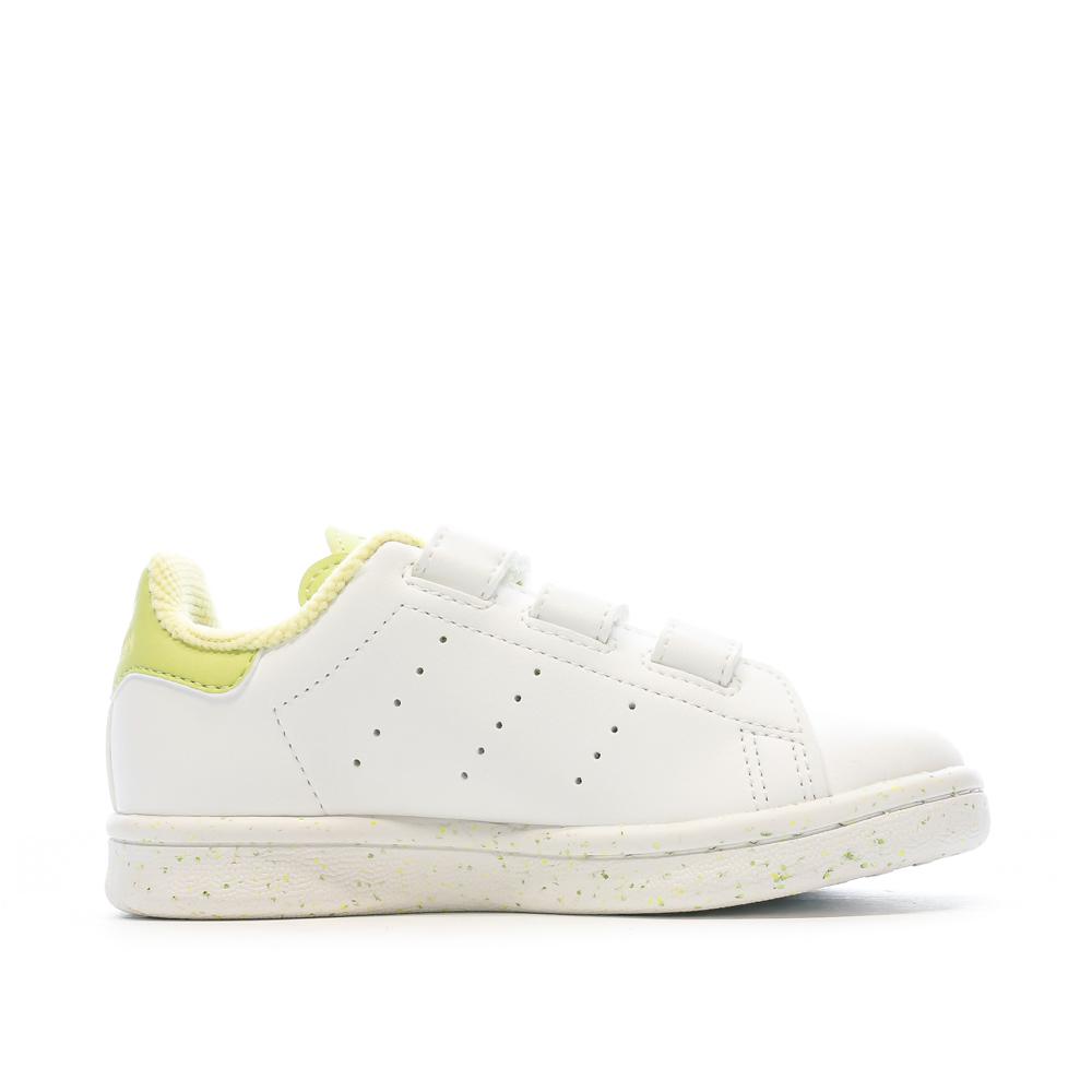 Baskets Blanches/Vertes Fille Adidas Stan Smith GW4537 vue 2