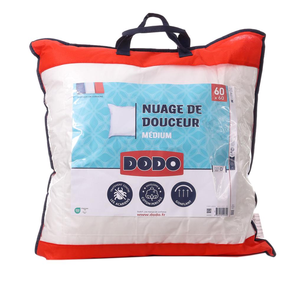 Oreiller Synthétique Médium Blanc Dodo 60x60 pas cher