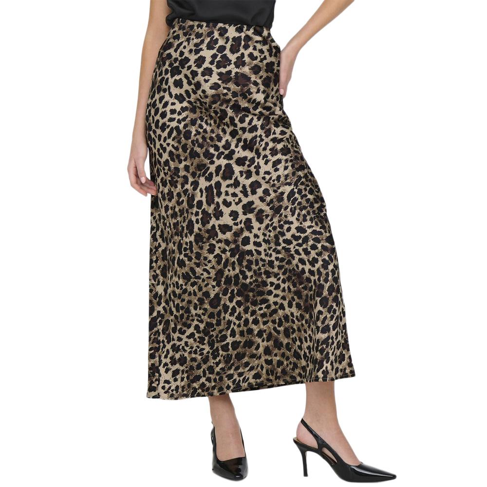 Jupe Longue Marron Léopard Femme Only Chigo pas cher