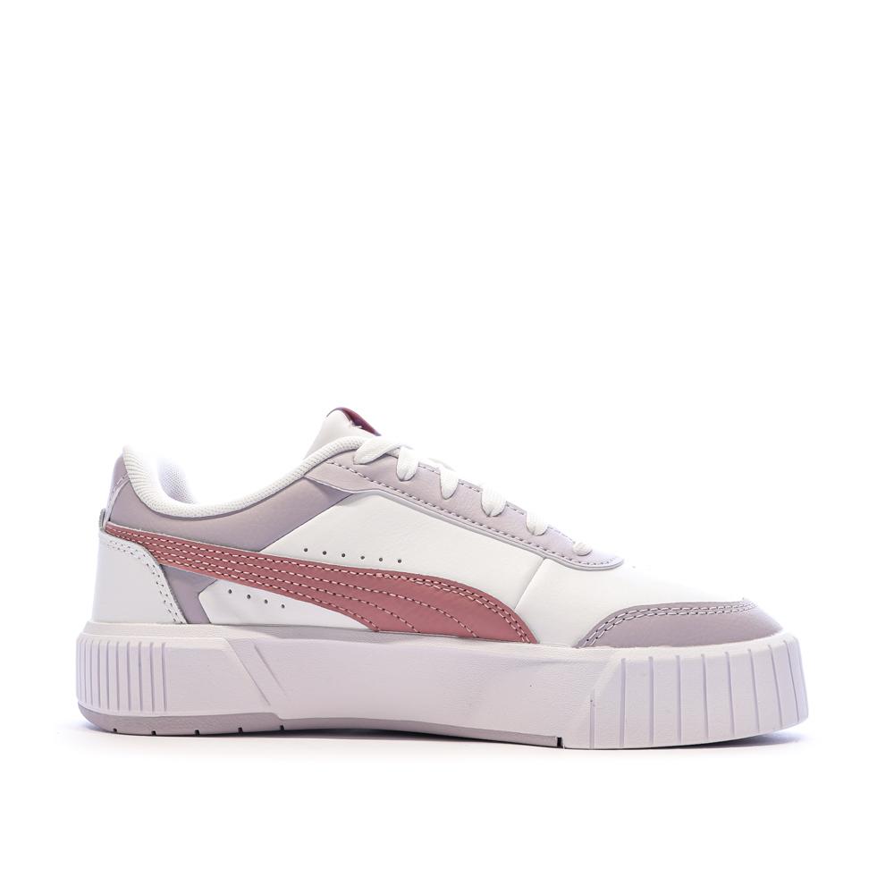 Baskets Blanches/Roses Fille Puma Carina Mia vue 2
