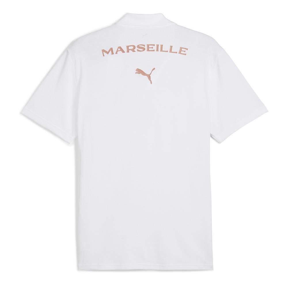 OM Polo Blanc Homme Puma vue 2