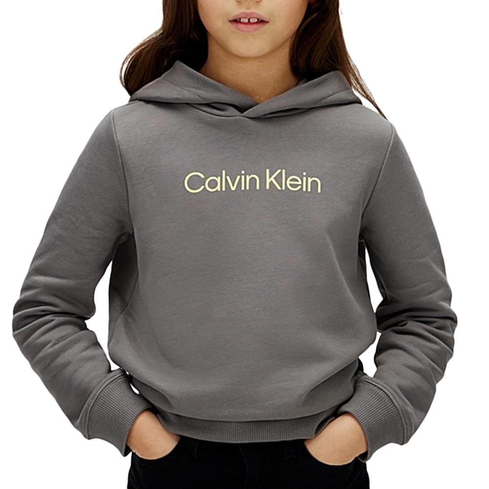 Sweat Gris Femme Calvin Klein Jeans Terr pas cher