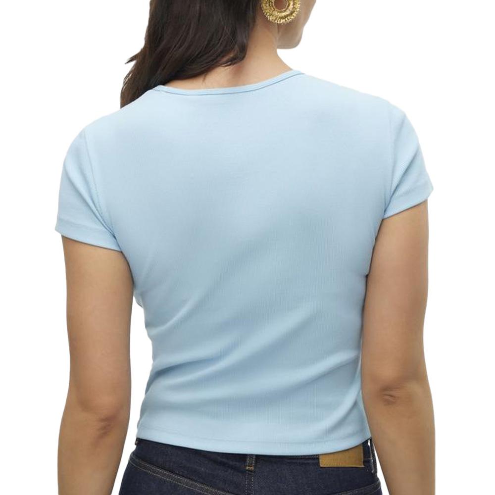 T-shirt Bleu Clair Femme Vero Moda Chloe vue 2