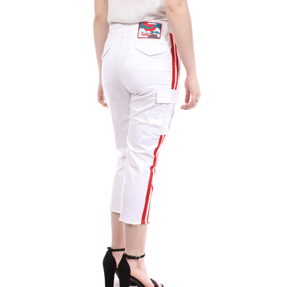 Pantalon Blanc/Rouge Femme Teddy Smith Pianca Ankle vue 2