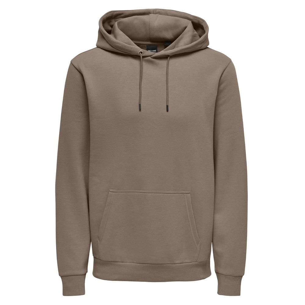 Sweat à Capuche Marron Clair Homme Only & Sons Ceres pas cher