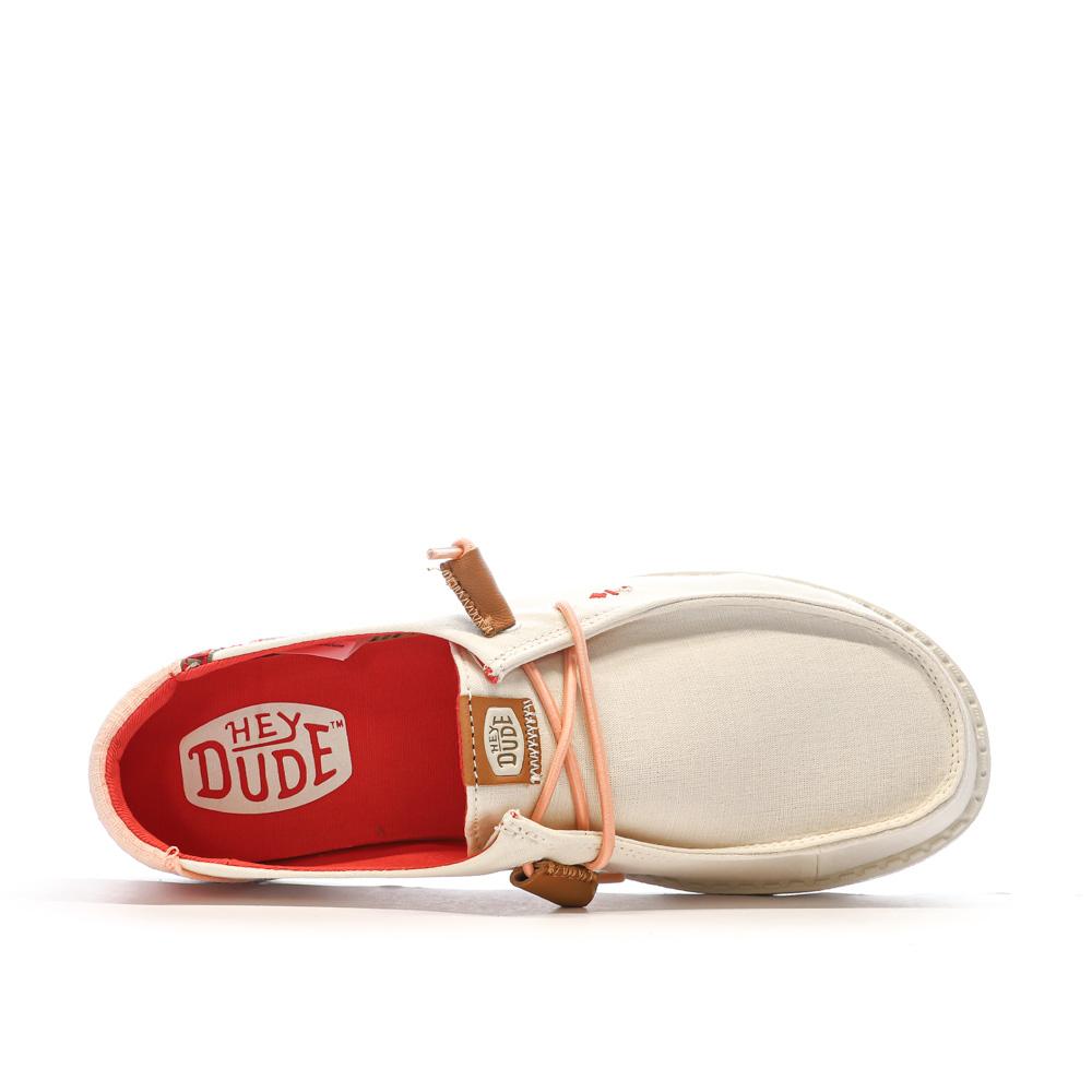 Chaussures Blanche/Orange Femme Hey Dude Wendy Stretch vue 4