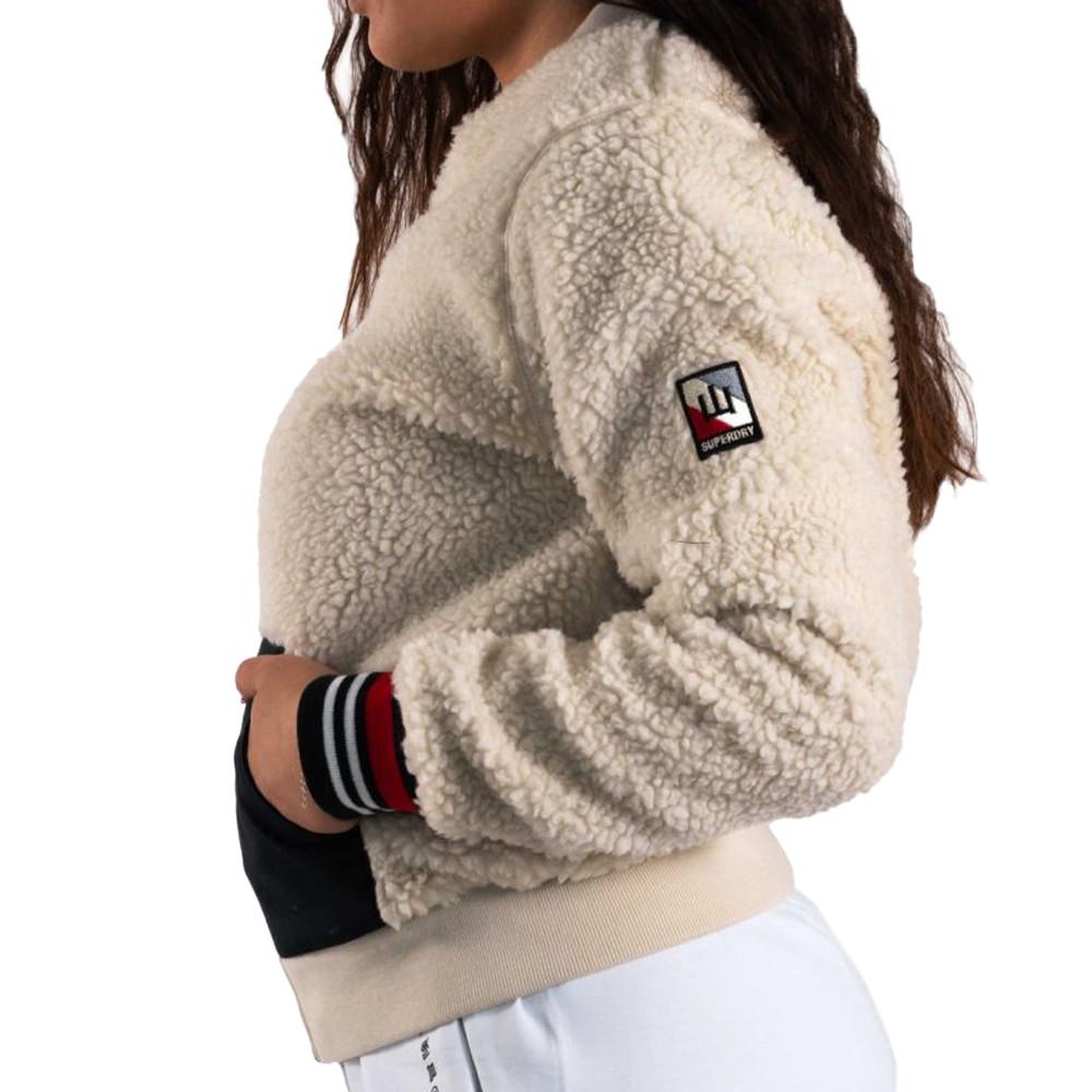 Bomber Écru en sherpa Femme Superdry Storm Preppy vue 2