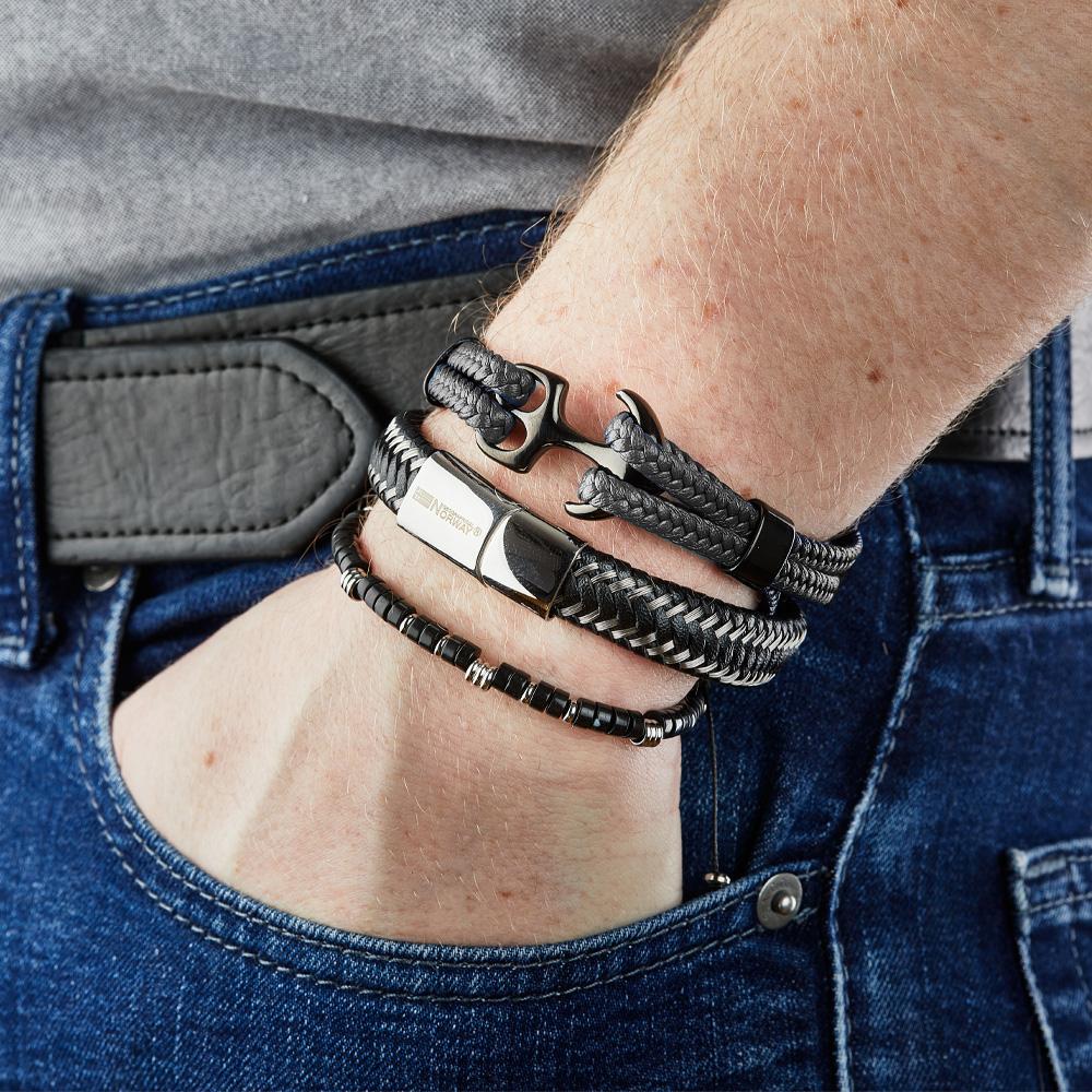 Bracelet Noir Homme Geographical Norway 315045 vue 2