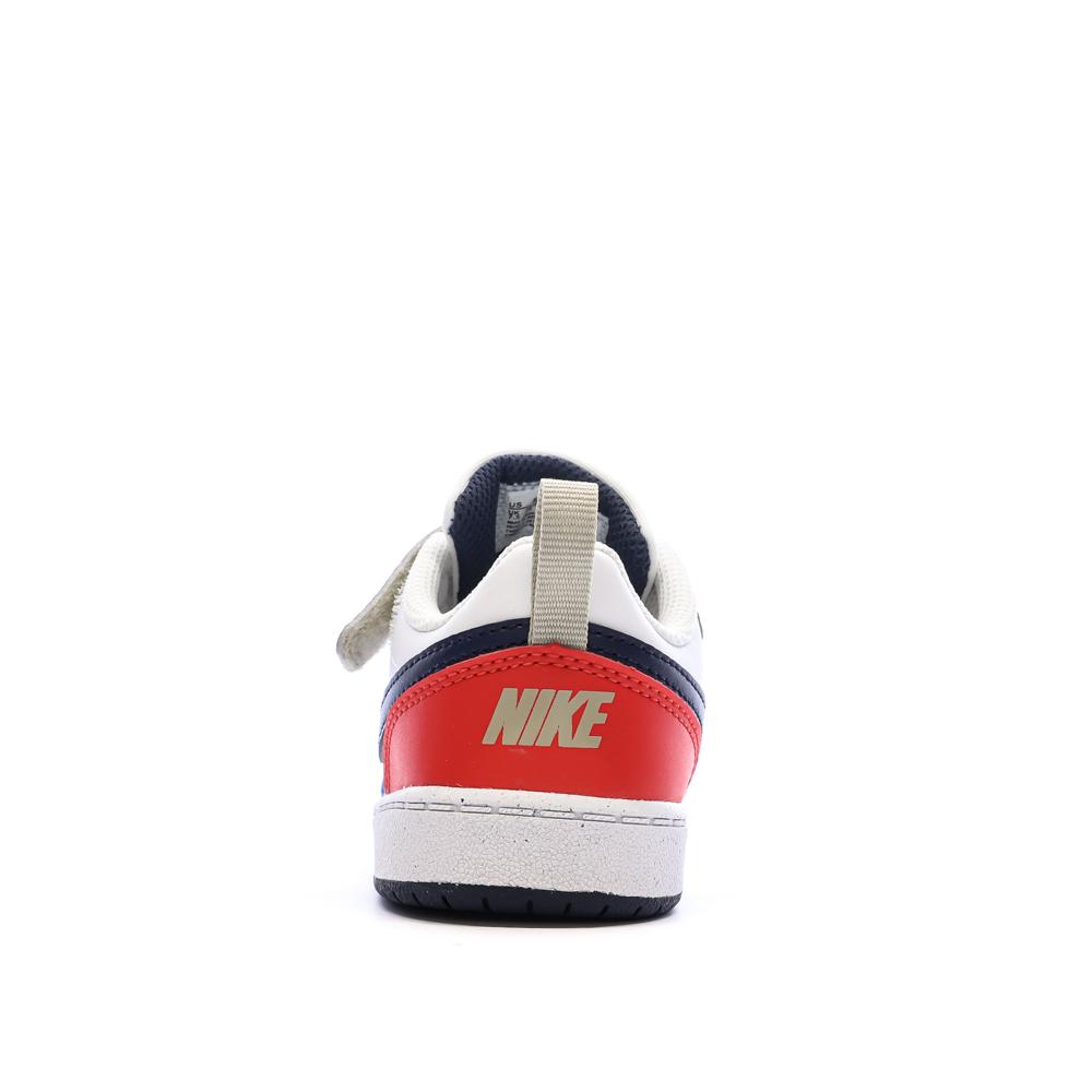 Baskets Blanc/Beige/Bleu Enfant Nike Court Borough Low Recraf vue 3