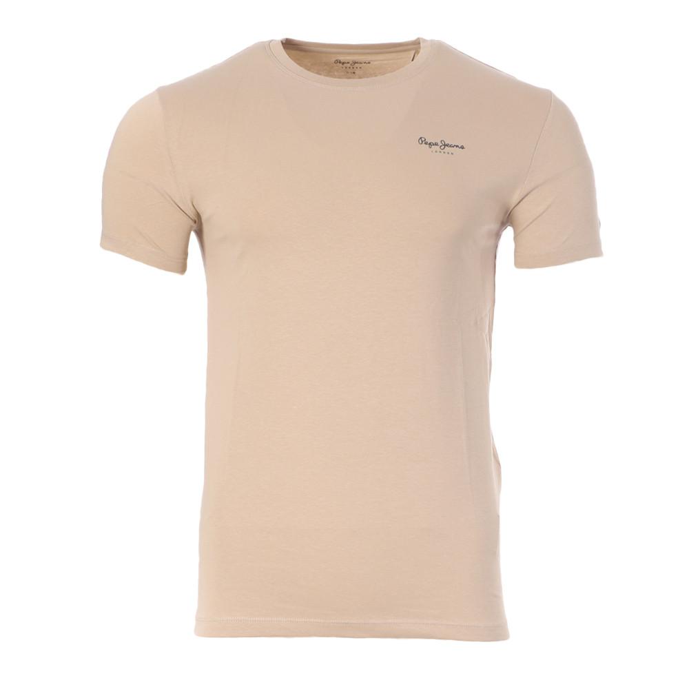 T-shirt Beige Marron Pepe Jeans Jack pas cher
