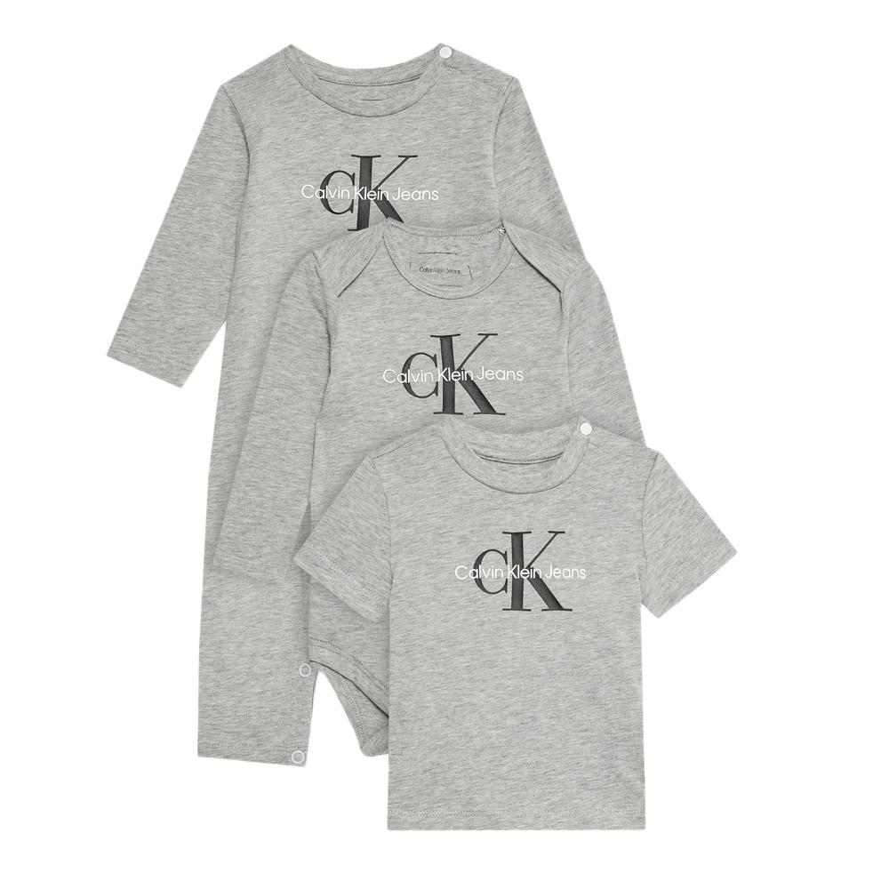 Ensemble Gris Bébe Gris Garçon Calvin Klein Jeans Monologo pas cher