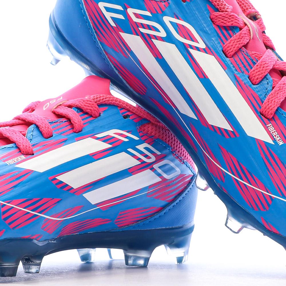 Chaussures de football Bleu/Roses Garçon Adidas F50 League Fg/mg vue 7
