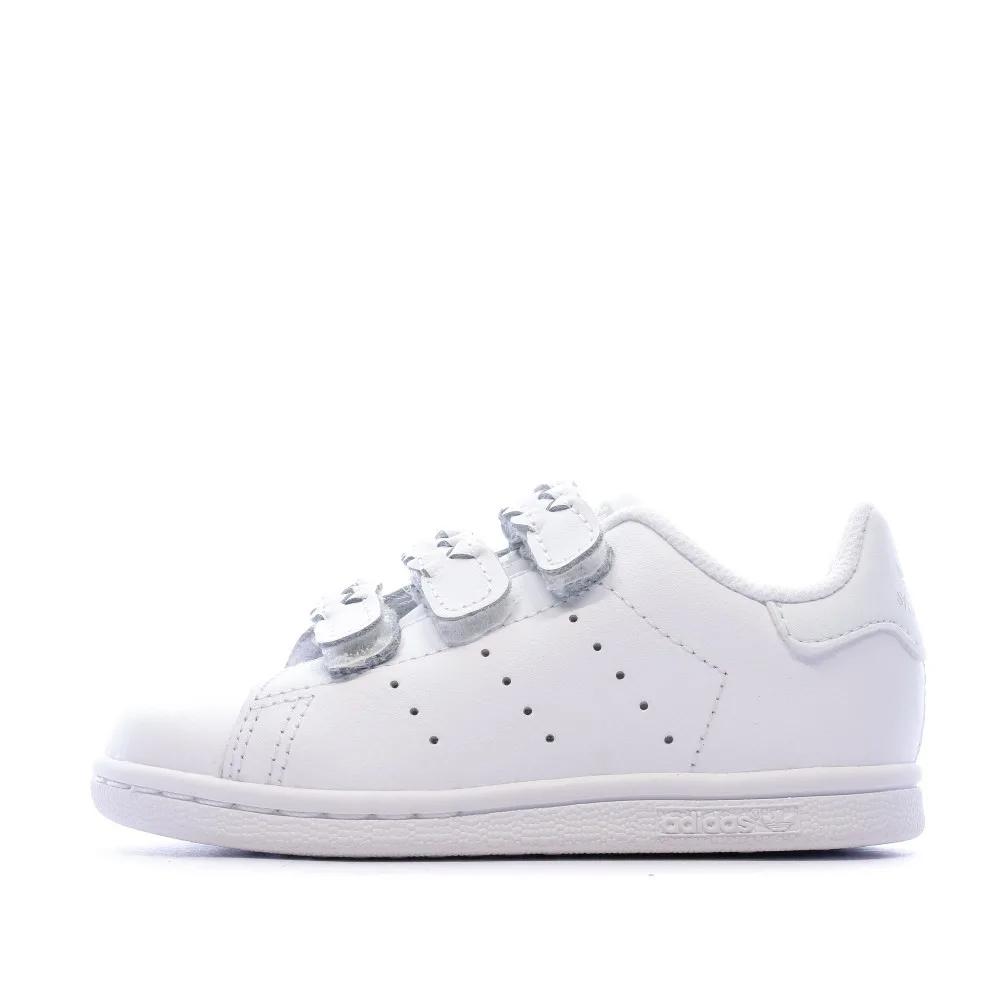 Basket Blanche Fille Adidas STAN SMITH CF I pas cher