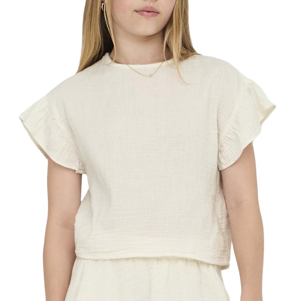 T-Shirt Blanc Fille Kids ONLY Kogthyra pas cher