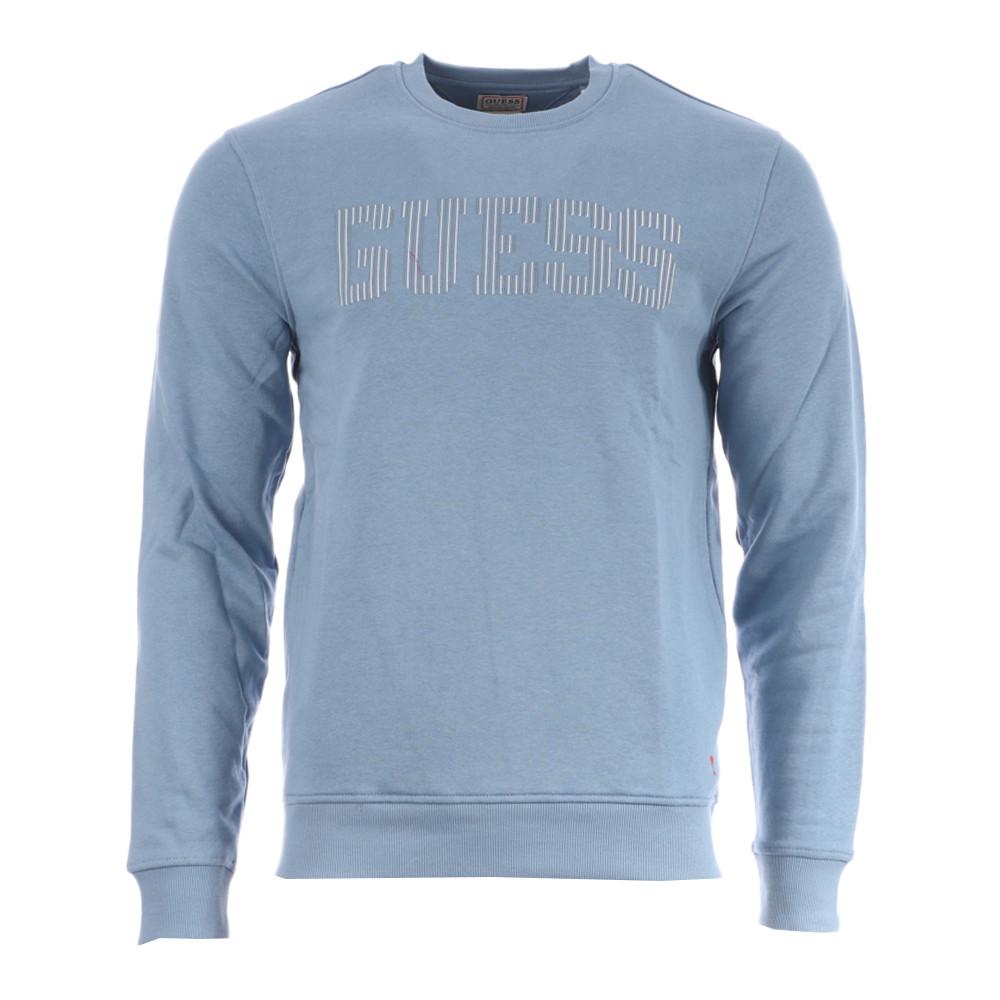 Sweat Bleu Homme Guess Beau Cn Fleece pas cher