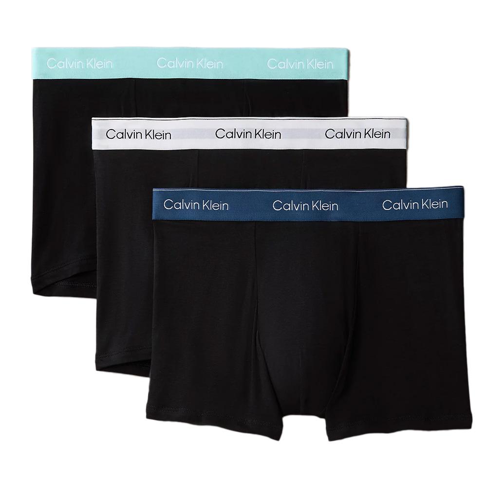 X3 Boxers Noir/Bleu Homme Calvin Klein Jeans Relaxed Fit Trunk pas cher