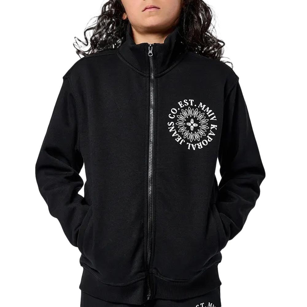 Sweat à Capuche Noir Garçon Kaporal Osmos pas cher