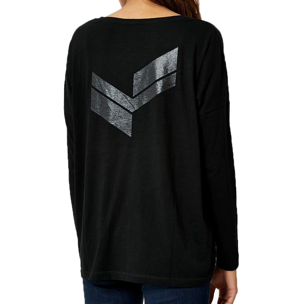 T-shirt Manches Longues Noir Femme Kaporal 23 vue 2
