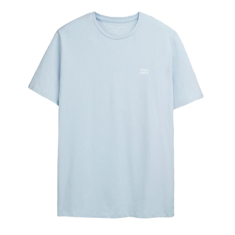 T-shirt Bleu Homme Teddy Smith Total pas cher