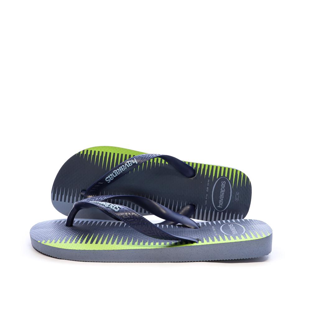 Tongs Marine/Vert Homme Havaianas Trend Logo pas cher