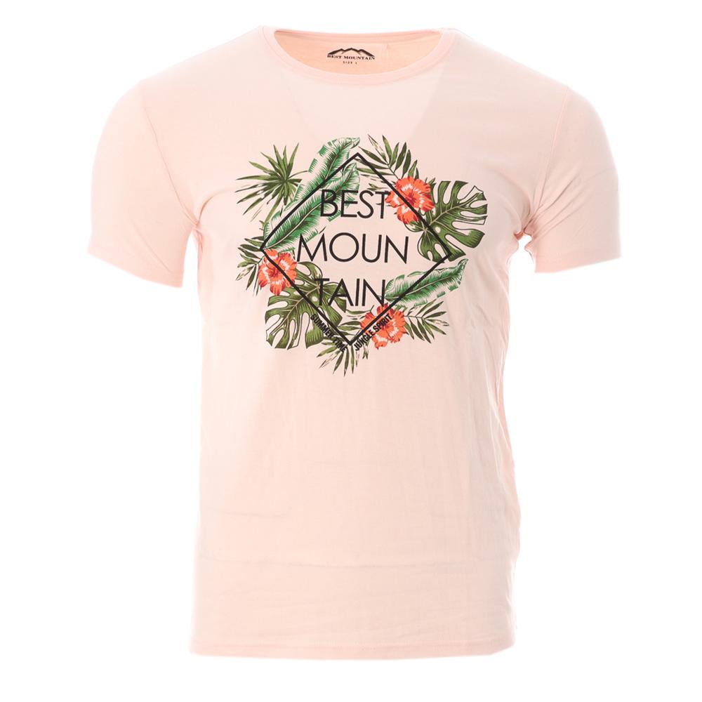 T-shirt Rose Homme Best Mountain 1013 pas cher