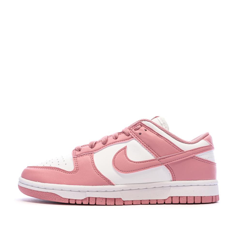 Baskets Roses/Blanches Femme Nike Dunk Low pas cher