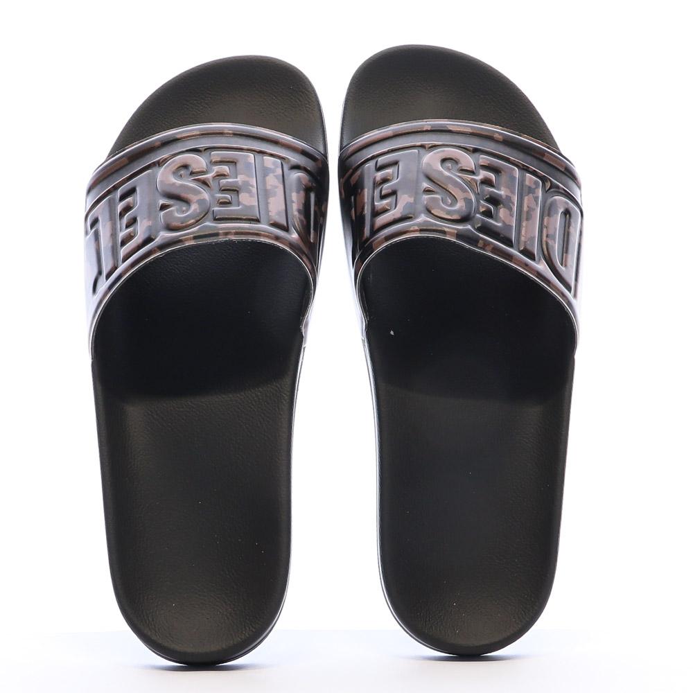 Claquettes Noires/Marrons Homme Diesel Mayemi vue 3