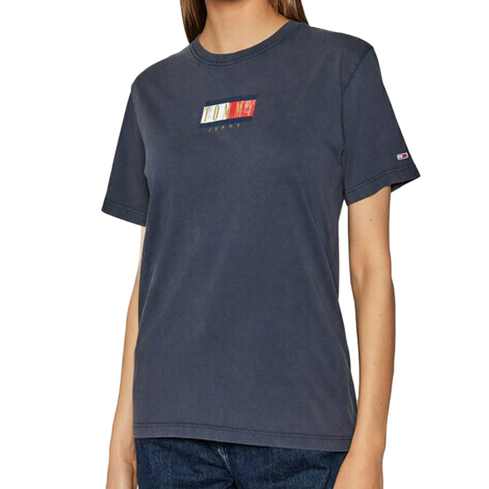 T-shirt Marine Femme Tommy Jeans Vintage pas cher