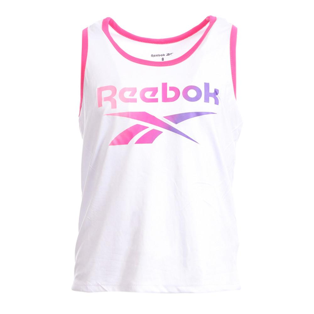 Débardeur Blanc/Rose Fille Reebok C74149 pas cher