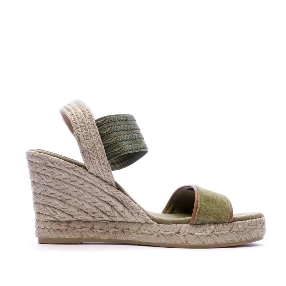 Sandales compensées en daim vert femmes Tommy Hilfiger vue 2