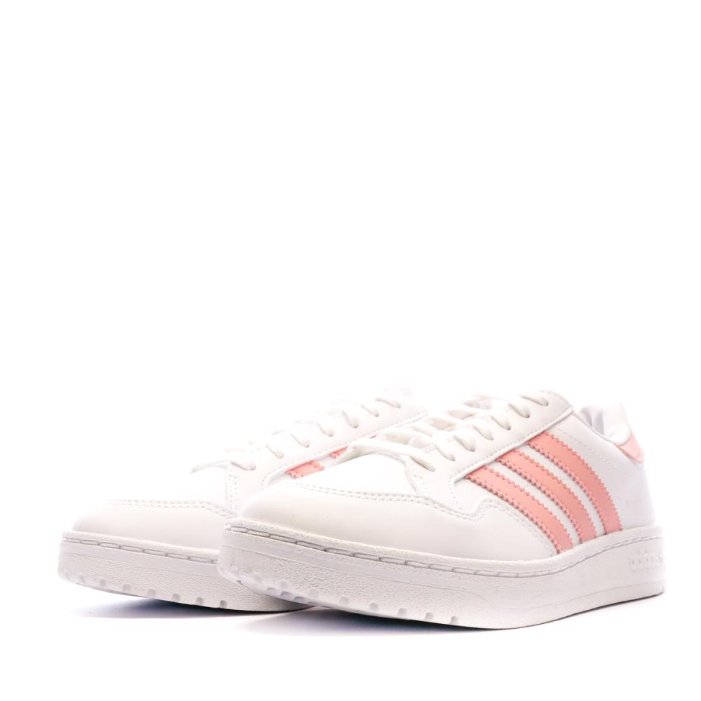 Baskets Blanche/Corail Femme Adidas Team Court vue 6