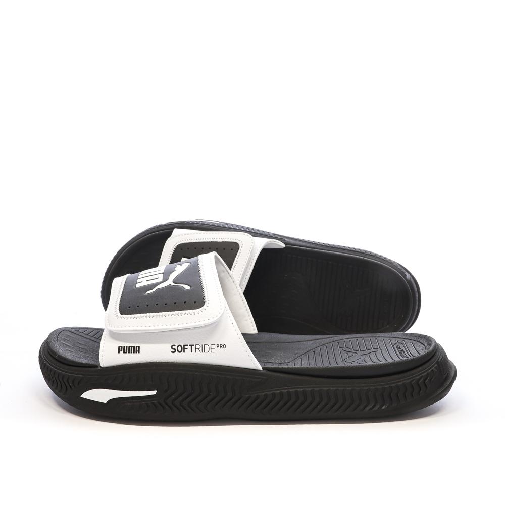 Claquettes Blanche/Noire Homme Puma Softridepro pas cher
