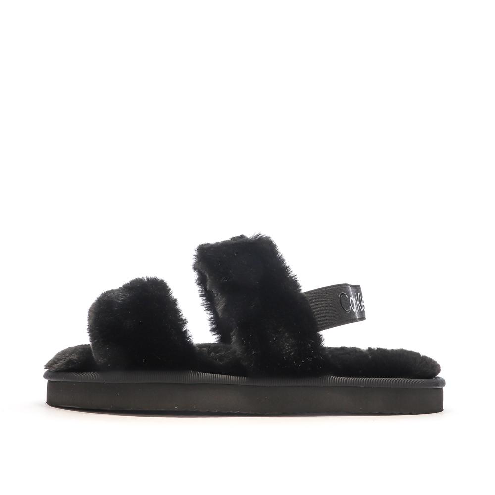 Claquettes Noires Femme Calvin Klein Jeans Home pas cher
