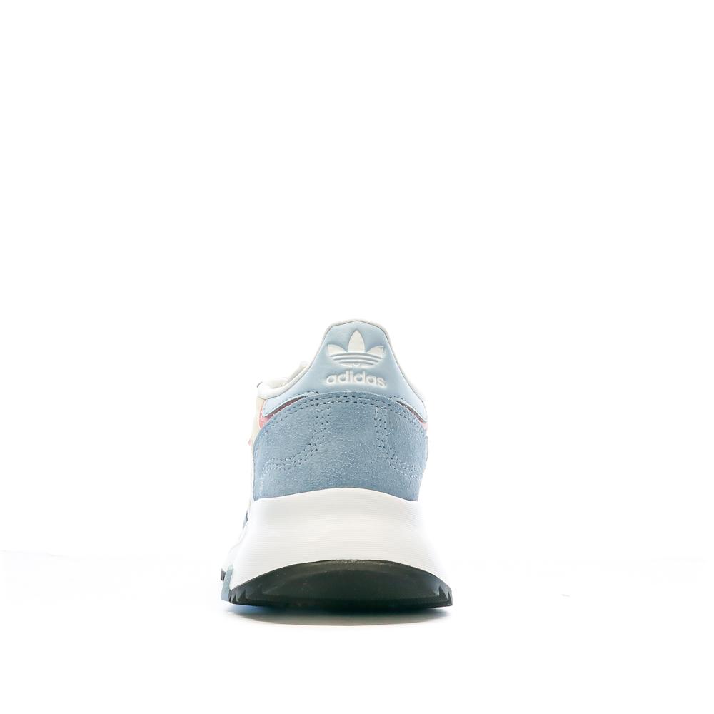 Baskets Bleu/Rose Femme Adidas Retropy vue 3