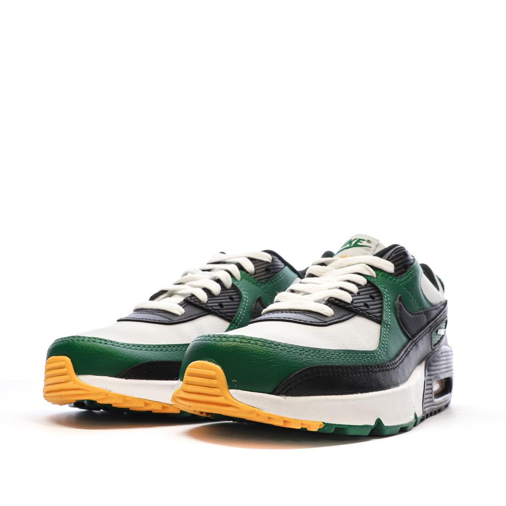 Baskets Blanches/Verte Garçon Nike Air Max 90 vue 6