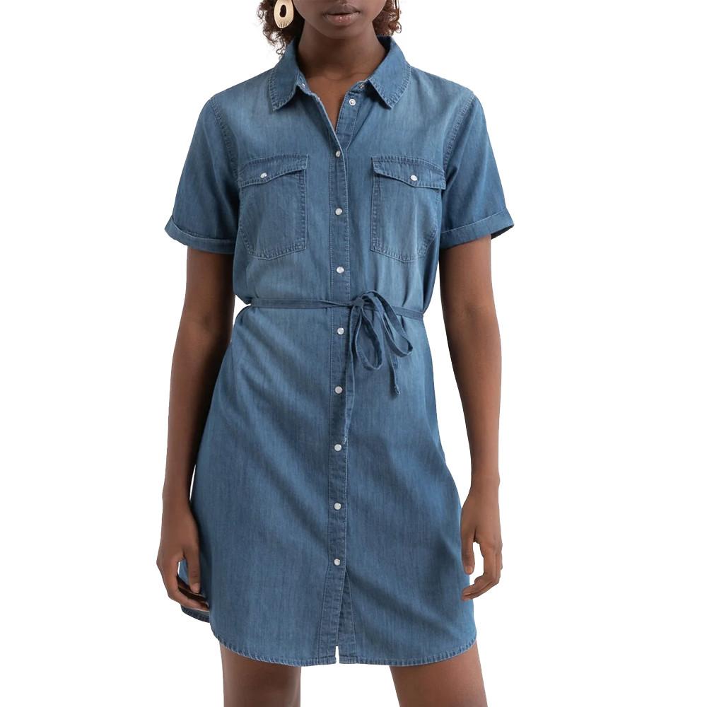 Robe Chemise en Jean Bleu Femme JDY BELLA pas cher