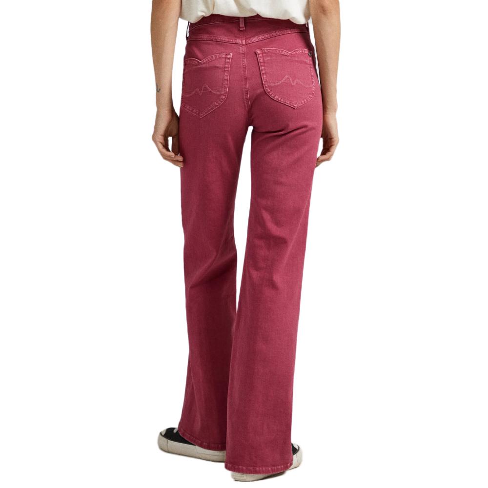 Jean Evasé Rouge Femme Pepe Jeans Willa vue 2