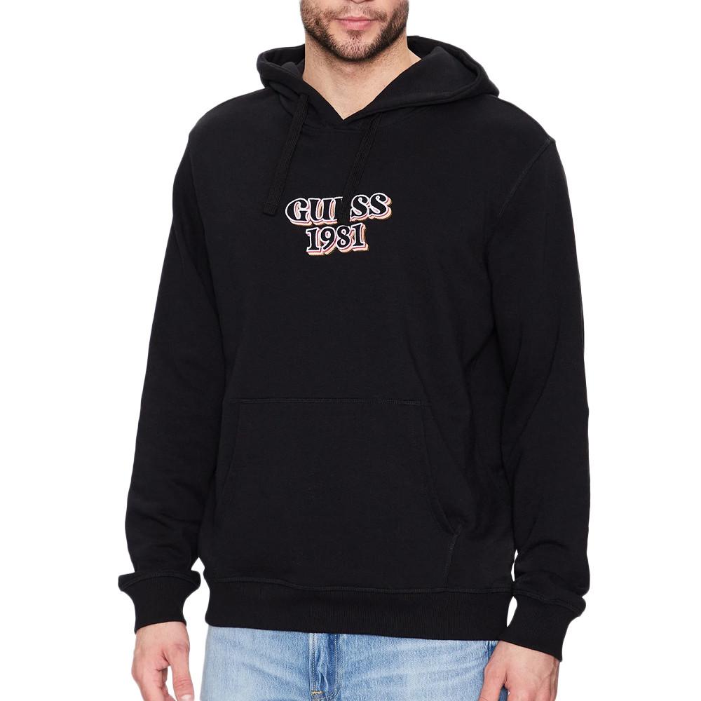 Sweat à Capuche Noir Homme Guess Embro pas cher