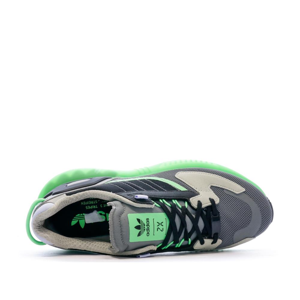 Baskets Noires/Vertes Homme Adidas Zx 5k Boost vue 4