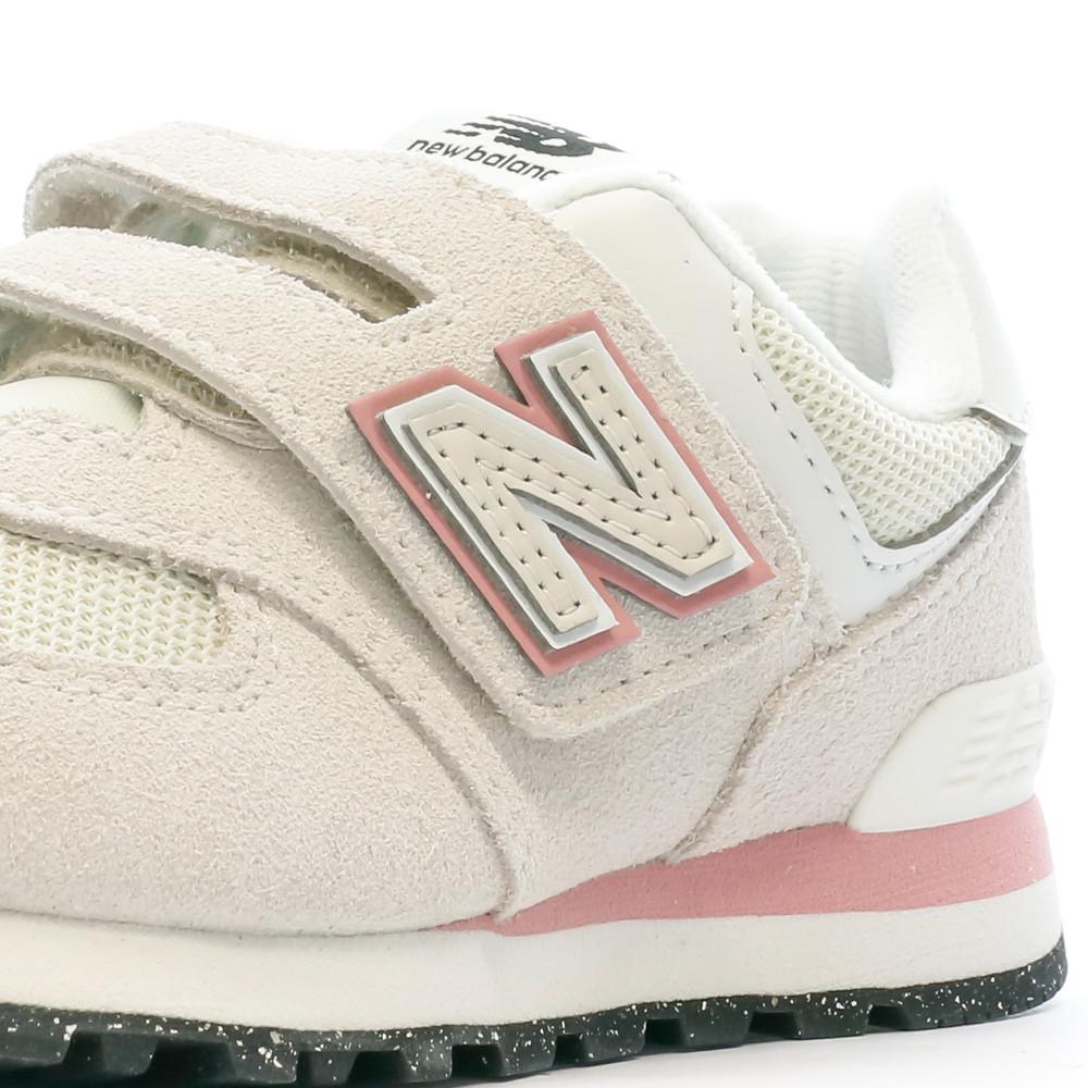 Baskets Gris/Rose Fille New Balance 574 vue 7